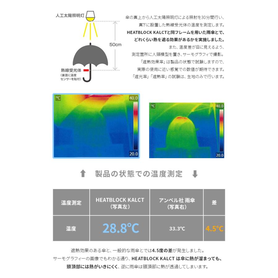 バグスロウ×アンベル カルクト 長傘 晴雨兼用 完全遮光 遮熱 UVカット ヒートブロック bugSlaw A1563 | Amvel | 10