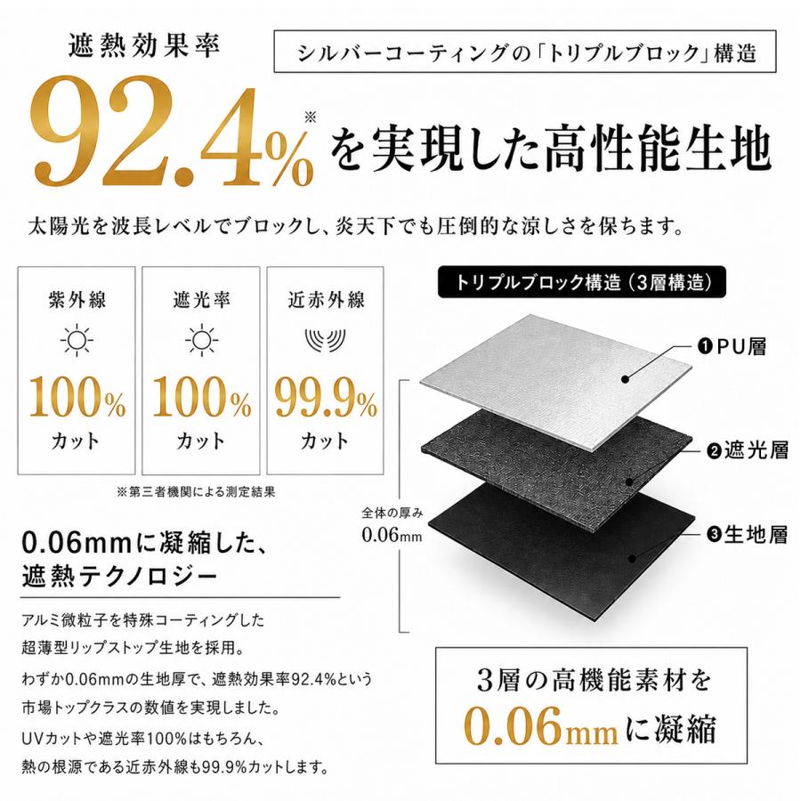 バグスロウ アンベル カルクト ヒートブロック 長傘 晴雨兼用 全天候型 日傘 軽量 完全遮光 遮熱 UVカット Amvel KALCT A1571 | ブランド登録なし | 03