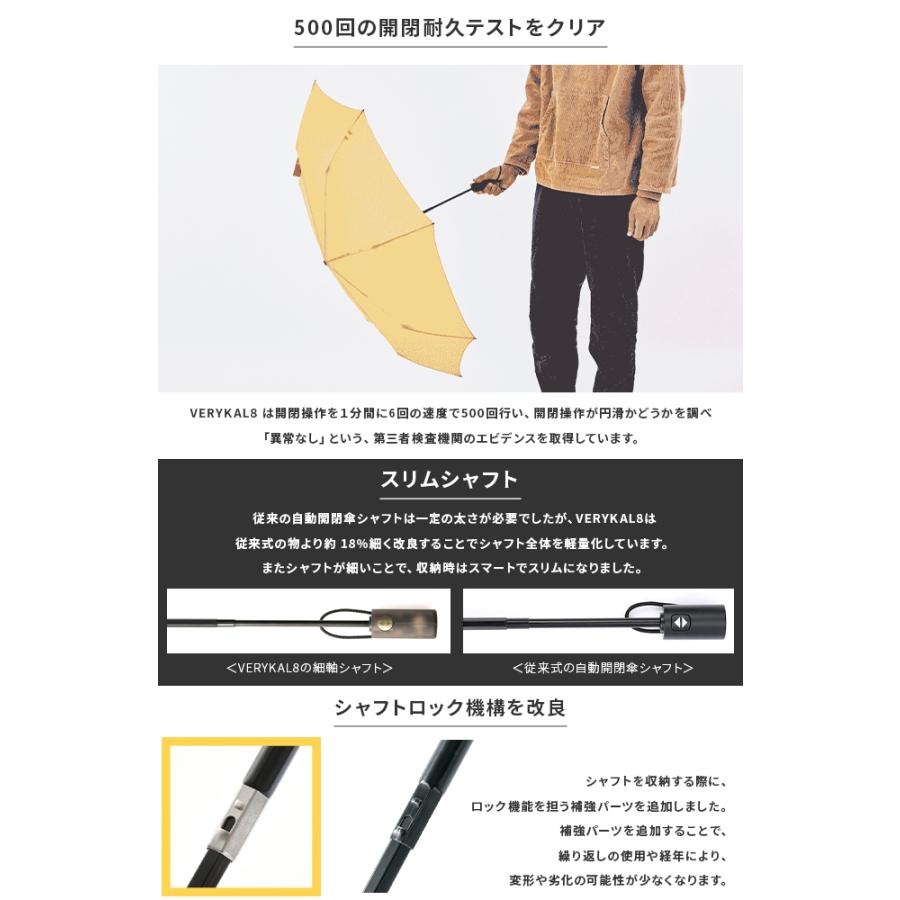 バグスロウ アンベル ベリカル8 折りたたみ傘 8本骨 自動開閉 ワンタッチ 軽量 耐風 Amvel VERYKAL8 A2735 | Amvel | 19