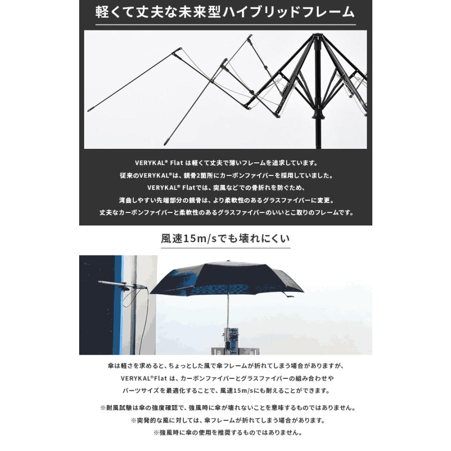 バグスロウ×アンベル ベリカルフラット 折りたたみ傘 自動開閉 6本骨 軽量 スリム Amvel VERYKAL Flat bugSlaw A2750 | Amvel | 17