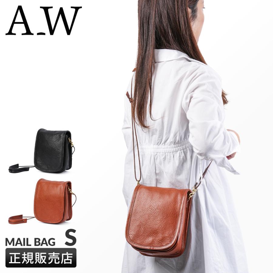 A_W アウ ショルダーバッグ メンズ レディース ブランド レザー 本革 斜めがけ 小さめ 縦型 ミニ フラップ MAILL BAG S AB-001 在庫限り | A_W | 19
