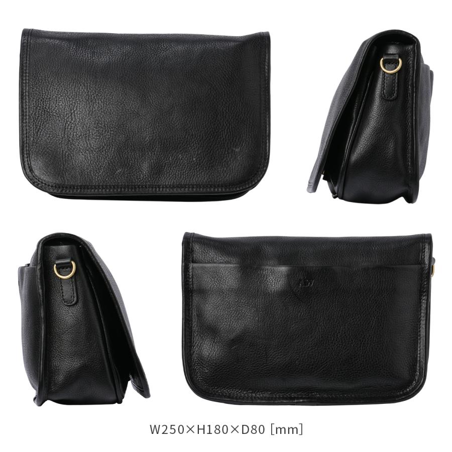 A_W アウ ショルダーバッグ メンズ レディース ブランド レザー 本革 斜めがけ 小さめ 横型 フラップ MAILL BAG M AB-002 在庫限り | A_W | 05