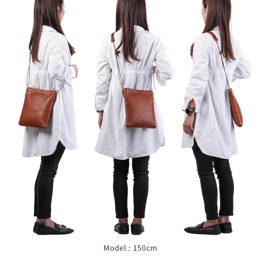 最大51% 2/17まで A_W アウ ショルダーバッグ サコッシュ メンズ レディース ブランド レザー 本革 軽量 斜めがけ 小さめ 縦型 薄型 薄マチ SACOCHE AB-003 | A_W | 07