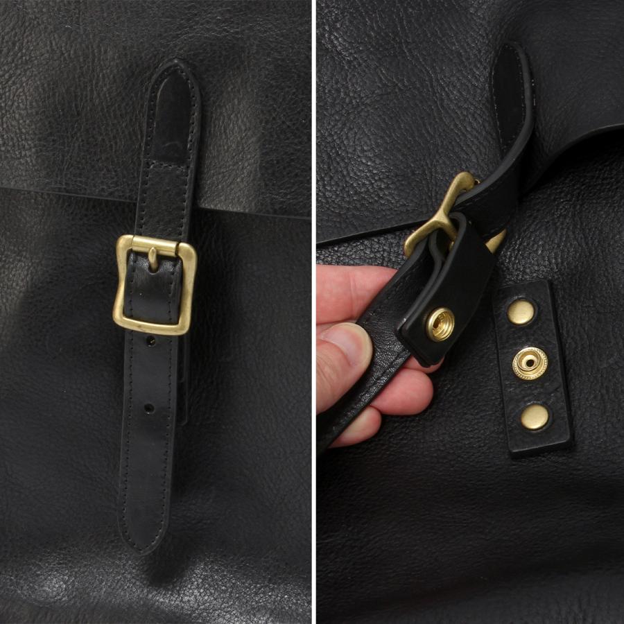 A_W アウ リュック メンズ レディース ブランド レザー 本革 通勤 通学 黒 A4 フラップバックパック デイパック FLAP BACKPACK AB-005 在庫限り | A_W | 12