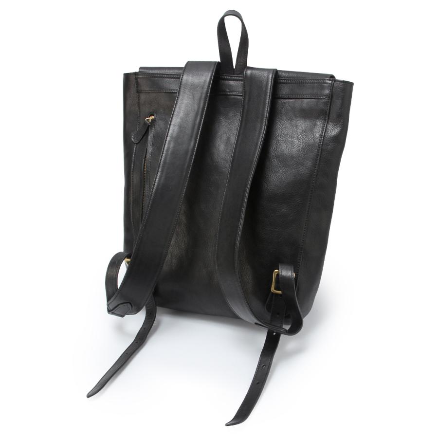 A_W アウ リュック メンズ レディース ブランド レザー 本革 通勤 通学 黒 A4 フラップバックパック デイパック FLAP BACKPACK AB-005 在庫限り | A_W | 14