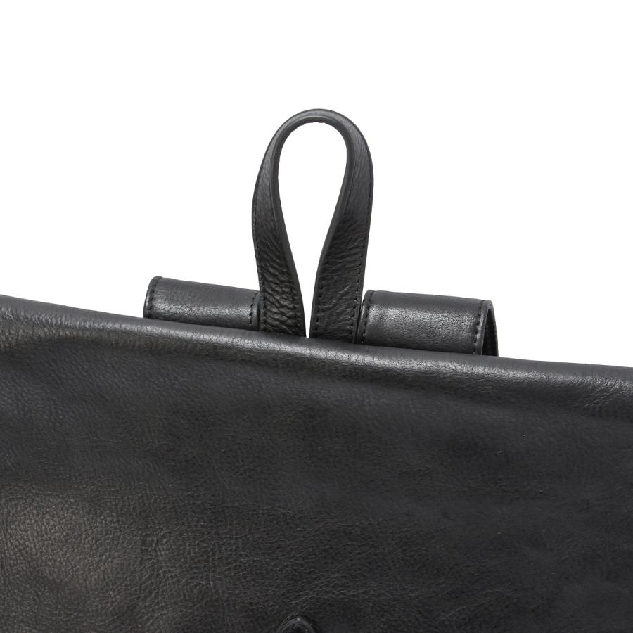A_W アウ リュック メンズ レディース ブランド レザー 本革 通勤 通学 黒 A4 フラップバックパック デイパック FLAP BACKPACK AB-005 在庫限り | A_W | 16