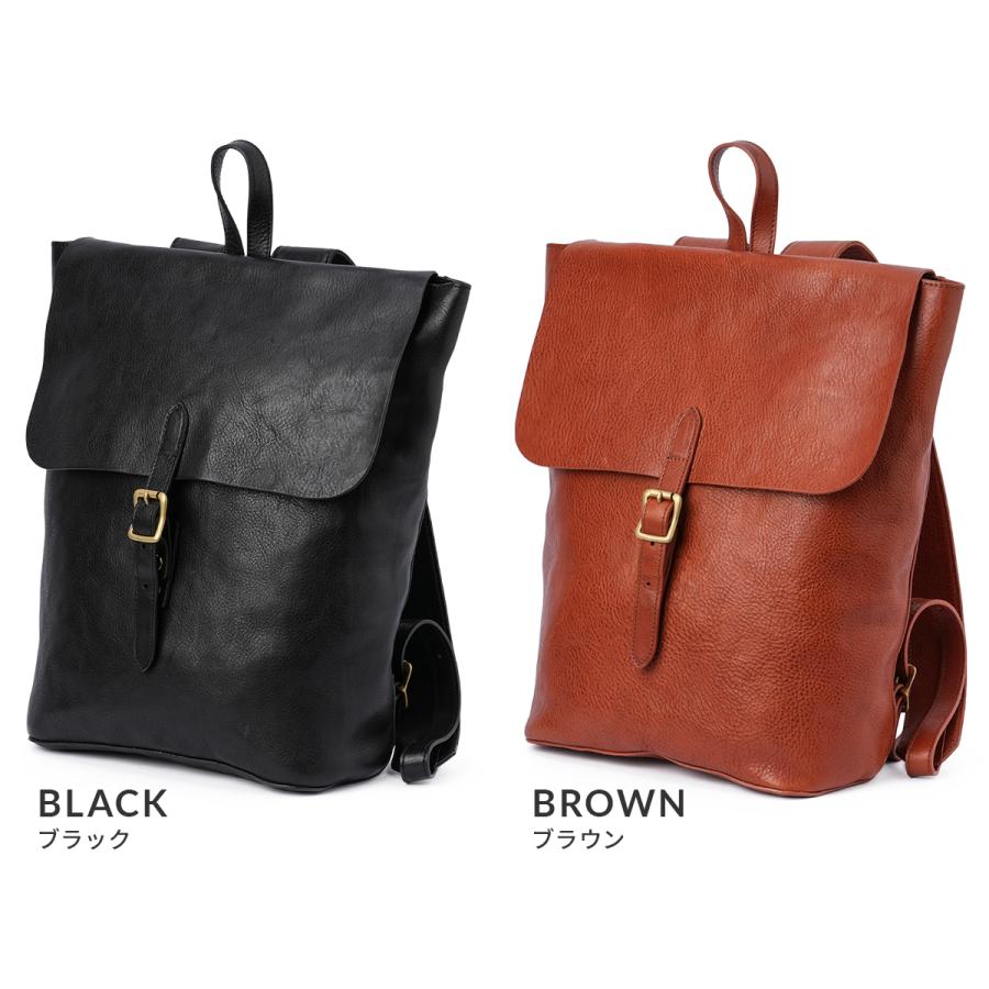 A_W アウ リュック メンズ レディース ブランド レザー 本革 通勤 通学 黒 A4 フラップバックパック デイパック FLAP BACKPACK AB-005 在庫限り | A_W | 04