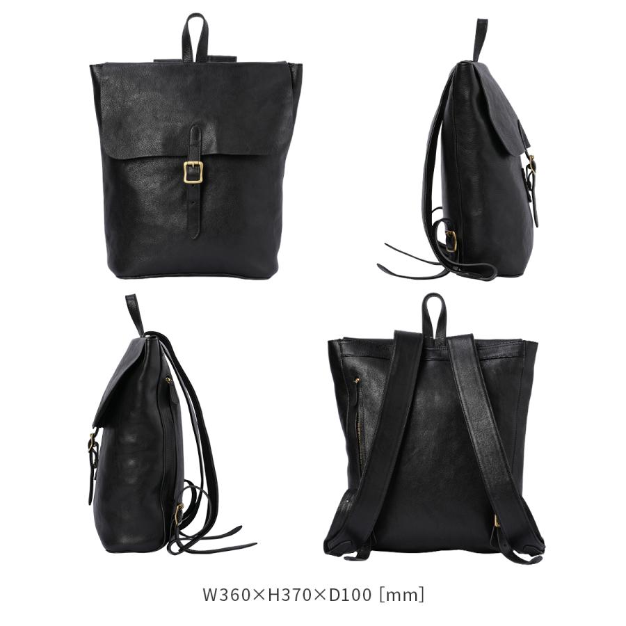 A_W アウ リュック メンズ レディース ブランド レザー 本革 通勤 通学 黒 A4 フラップバックパック デイパック FLAP BACKPACK AB-005 在庫限り | A_W | 05