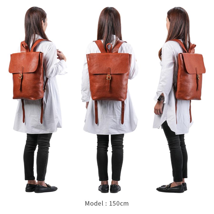 A_W アウ リュック メンズ レディース ブランド レザー 本革 通勤 通学 黒 A4 フラップバックパック デイパック FLAP BACKPACK AB-005 在庫限り | A_W | 07