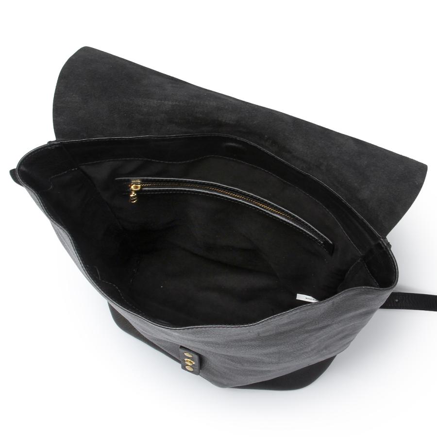 A_W アウ リュック メンズ レディース ブランド レザー 本革 通勤 通学 黒 A4 フラップバックパック デイパック FLAP BACKPACK AB-005 在庫限り | A_W | 09