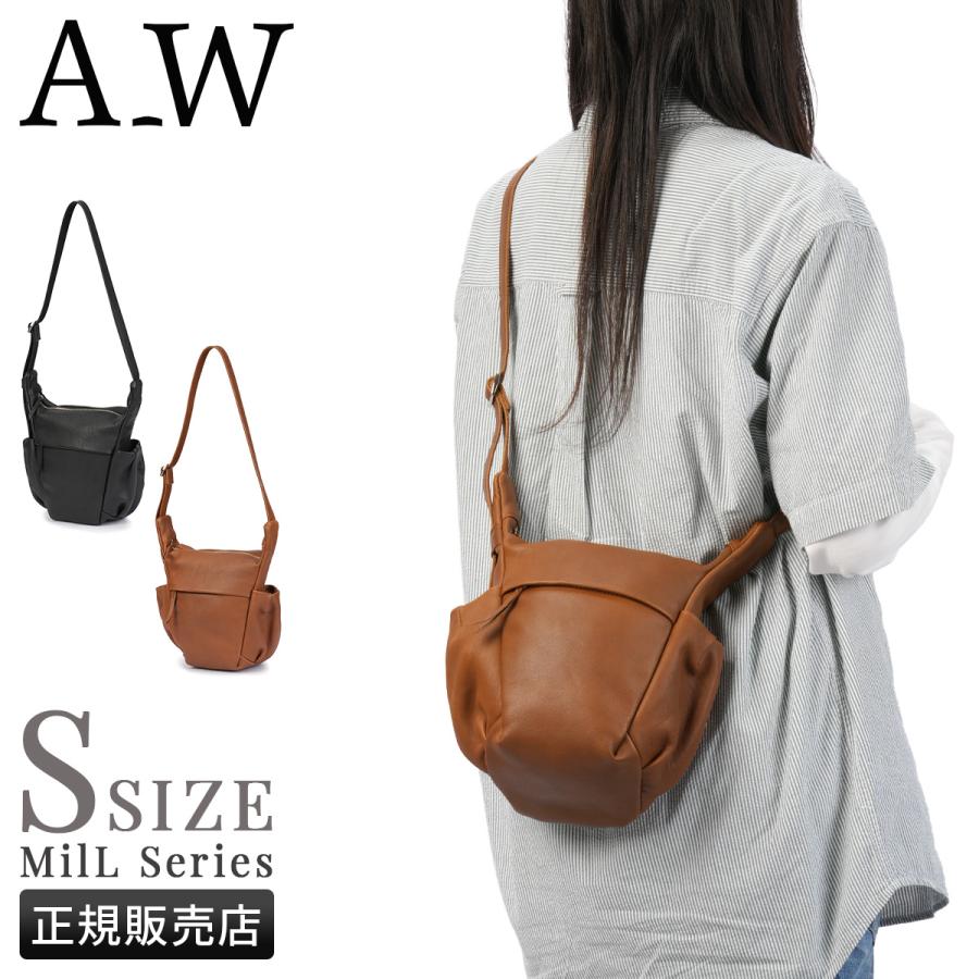 最大51% 2/17まで アウ ミル ショルダーバッグ Sサイズ 本革 日本製 A_W MilL AB-012 | A_W | 18