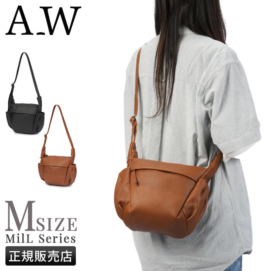 最大51% 3/11限定 アウ ミル ショルダーバッグ Mサイズ 本革 日本製 A_W MilL AB-013 | A_W | 18