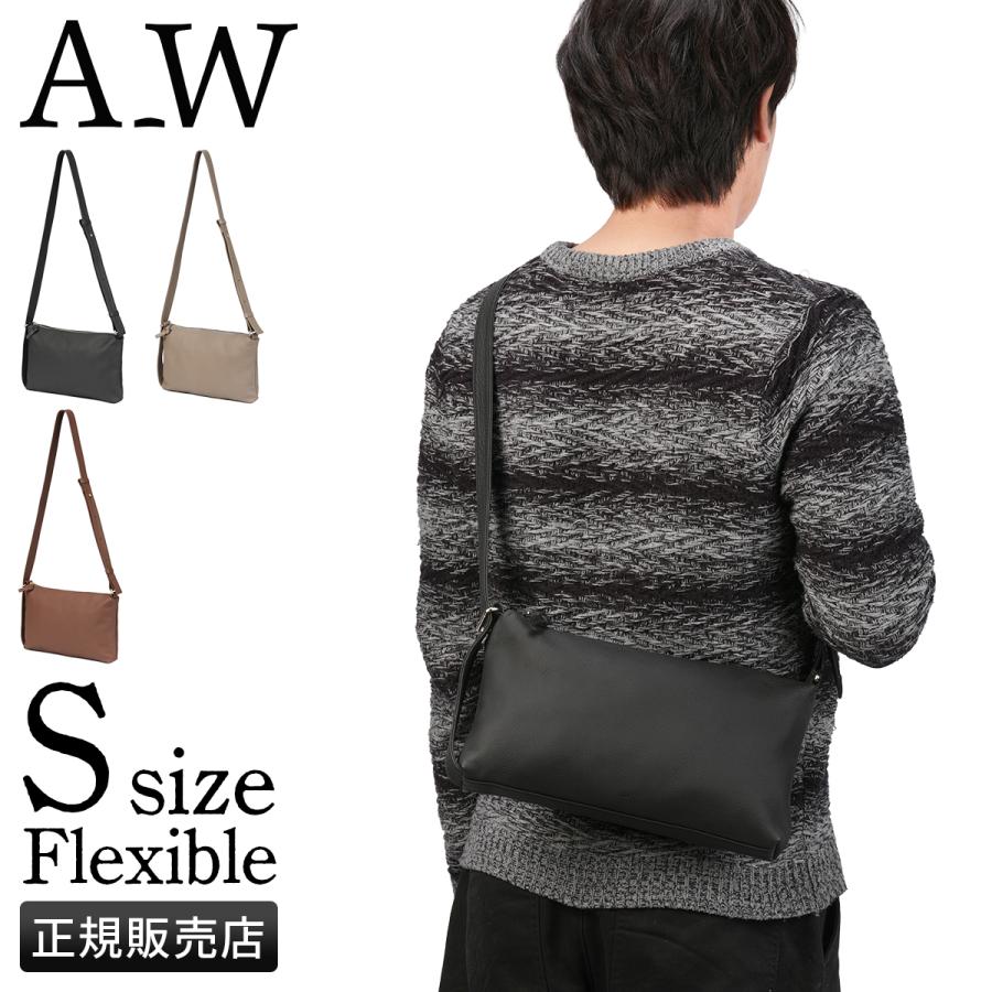 A_W アウ フレキシブル 2WAY ボンサックショルダー ショルダーバッグ Sサイズ 本革 日本製 メンズ レディース ブランド Flexible AB-021 | A_W