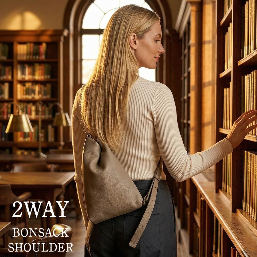 最大42% 4/28から A_W アウ フレキシブル 2WAY ボンサックショルダー ショルダーバッグ Mサイズ 本革 日本製 メンズ レディース ブランド Flexible AB-022 | A_W | 18