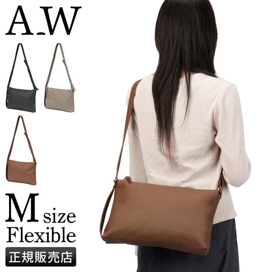 最大51% 8/9限定 A_W アウ フレキシブル 2WAY ボンサックショルダー ショルダーバッグ Mサイズ 本革 日本製 メンズ レディース ブランド Flexible AB-022 | A_W | 19