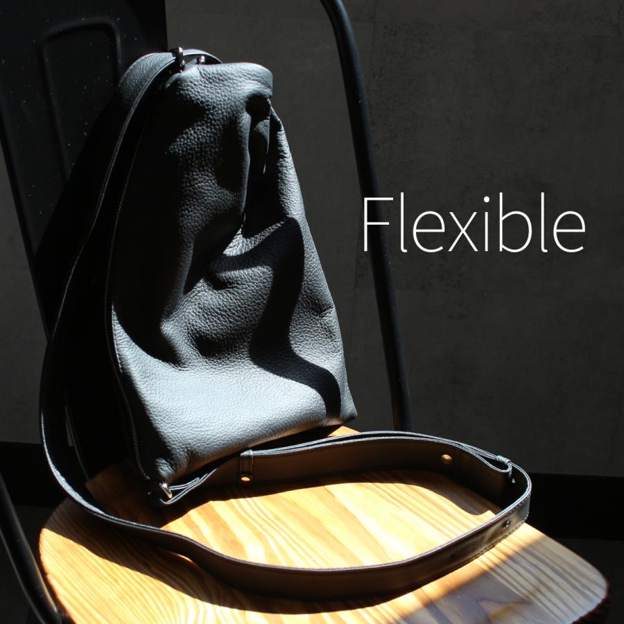 A_W アウ フレキシブル 2WAY ボンサックショルダー ショルダーバッグ Mサイズ 本革 日本製 メンズ レディース ブランド Flexible AB-022 | A_W | 04