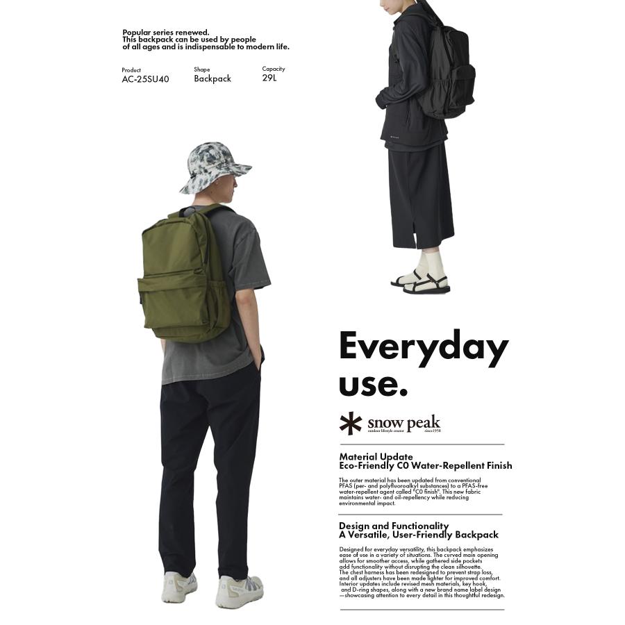 最大42% 1/25限定 スノーピーク エブリデイユース リュック メンズ レディース ブランド 撥水 A4 B4 29L Snow Peak Everyday Use ac-25su402 | snow peak | 03