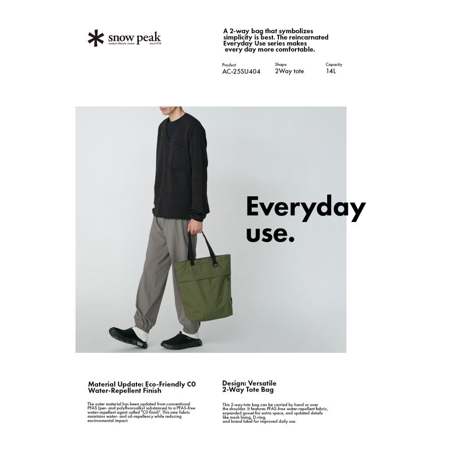最大42% 2/5限定 スノーピーク エブリデイユース トートバッグ メンズ レディース ブランド ファスナー 撥水 縦型 A4 14L Snow Peak Everyday Use ac-25su404 | snow peak | 03