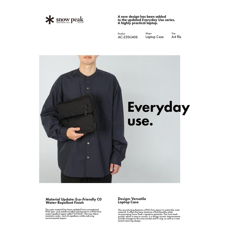 最大41% 2/5限定 スノーピーク エブリデイユース PCケース PCバッグ ドキュメントケース ブランド 撥水 A4 Snow Peak Everyday Use AC-25SU40600019 | snow peak | 03