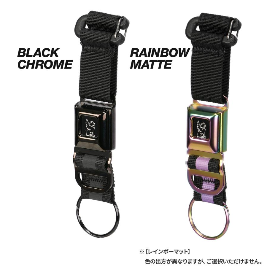 最大42% 7/22限定 クローム インダストリーズ ミニバックル キーチェーン シートベルト ブラッククローム/レインボーマット CHROME INDUSTRIES AC249 | CHROME | 04