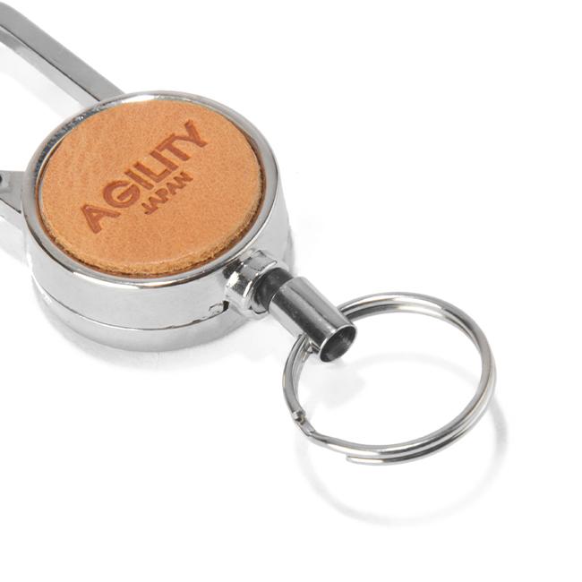 最大42% 2/3限定 メール便選択で送料無料 アジリティ カラビナリールホルダー  キーホルダー キーリング メンズ レディース レザー 本革 AGILITY 0591 | AGILITY | 16