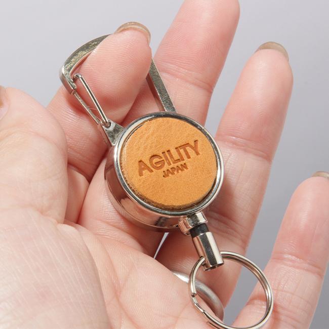 メール便選択で送料無料 アジリティ カラビナリールホルダー  キーホルダー キーリング メンズ レディース レザー 本革 AGILITY 0591 | AGILITY | 18