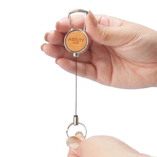 メール便選択で送料無料 アジリティ カラビナリールホルダー  キーホルダー キーリング メンズ レディース レザー 本革 AGILITY 0591 | AGILITY | 11