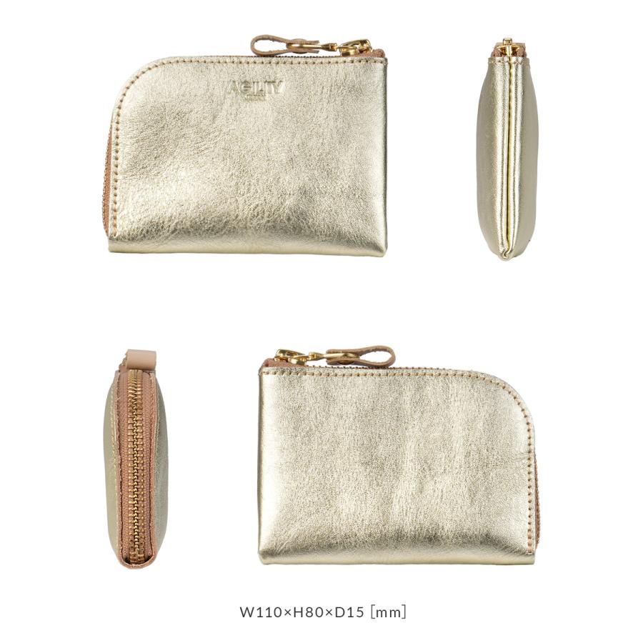 最大42% 4/26限定 アジリティ コインケース 小銭入れ 財布 ミニ財布 本革 金 銀 ゴールド シルバー ミニウォレット レディース AGILITY 0890 | AGILITY | 05