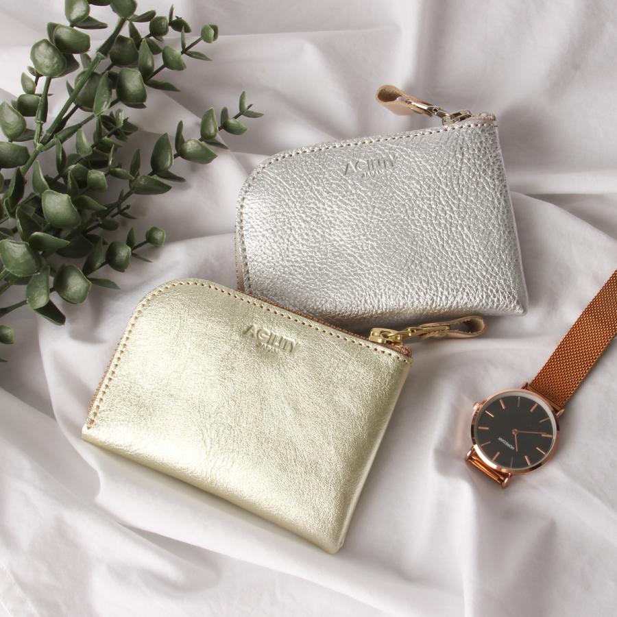 最大42% 4/26限定 アジリティ コインケース 小銭入れ 財布 ミニ財布 本革 金 銀 ゴールド シルバー ミニウォレット レディース AGILITY 0890 | AGILITY | 09