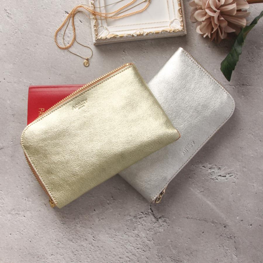 最大41% 3/25限定 アジリティ 財布 長財布 L字ファスナー ゴールド シルバー 金 銀 本革 日本製 AGILITY 1600 | AGILITY | 08