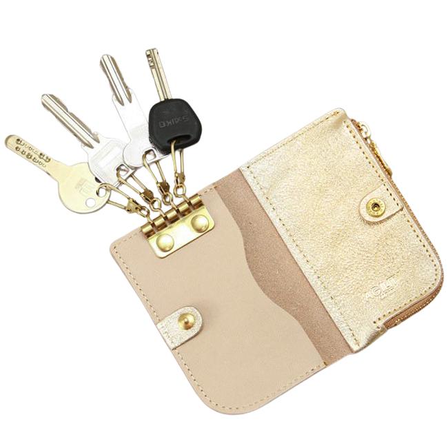 最大41% 3/25限定 アジリティ シルバー ゴールド キーケース 小銭入れ付き 4連 本革 日本製 ブランド レディース AGILITY 1622 | AGILITY | 09