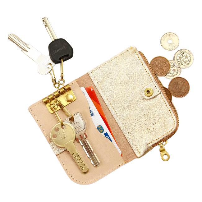 最大41% 3/25限定 アジリティ シルバー ゴールド キーケース 小銭入れ付き 4連 本革 日本製 ブランド レディース AGILITY 1622 | AGILITY | 12