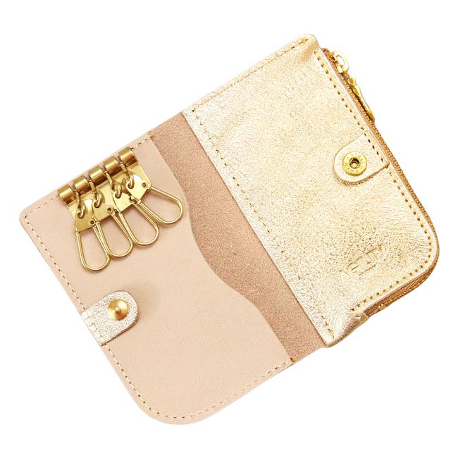 最大41% 3/25限定 アジリティ シルバー ゴールド キーケース 小銭入れ付き 4連 本革 日本製 ブランド レディース AGILITY 1622 | AGILITY | 06