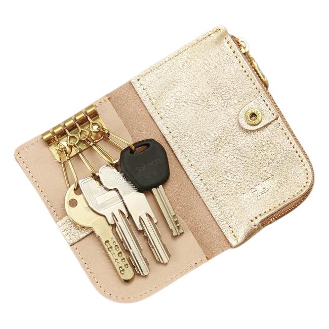 最大42% 2/3限定 アジリティ シルバー ゴールド キーケース 小銭入れ付き 4連 本革 日本製 ブランド レディース AGILITY 1622 | AGILITY | 08