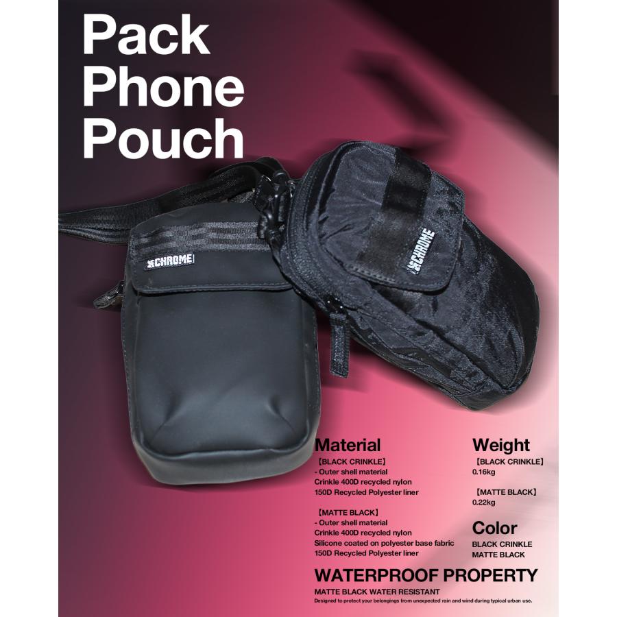 最大46% 3/15限定 クローム インダストリーズ パックフォン デバイスポーチ 耐水 ブラッククリンクル CHROME INDUSTRIES PACK PHONE POUCH AJ003 | CHROME | 02