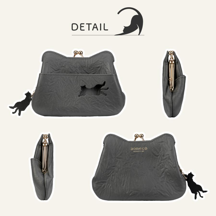 最大41% 8/25限定 あおねこ アオネコプロジェクト がま口財布 ミニ財布 レディース ブランド レザー 本革 日本製 軽量 保護ネコ支援 aoneco Project an002 | aoneco | 12
