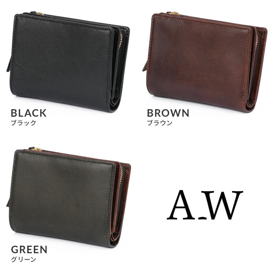 最大51% 2/17まで A_W アウ 二つ折り財布 ミドル財布 メンズ レディース ブランド レザー 本革 大容量 軽量 ミドルウォレット BILLFOLD L ZIP PURSE M AP-002 | A_W | 05