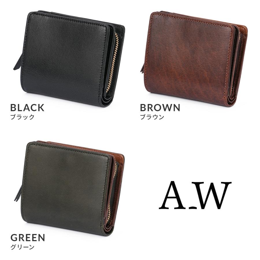 A_W アウ 二つ折り財布 ミドル財布 メンズ レディース ブランド レザー 本革 L字ファスナー ミドルウォレット BILLFOLD L ZIP PURSE S AP-003 | A_W | 05