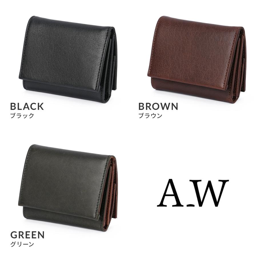 最大50% 8/5限定 A_W アウ 三つ折り財布 メンズ レディース ブランド レザー 本革 軽量 ボックス型小銭入れ ミニ財布 コンパクト TRIFOLD PURSE AP-004 | A_W | 05