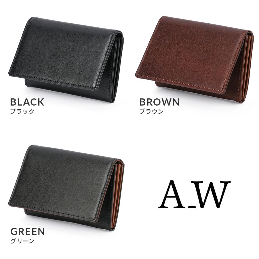 最大51% 3/11限定 A_W アウ 名刺入れ カードケース メンズ レディース ブランド レザー 本革 軽量 CARD CASE AP-005 | A_W | 05