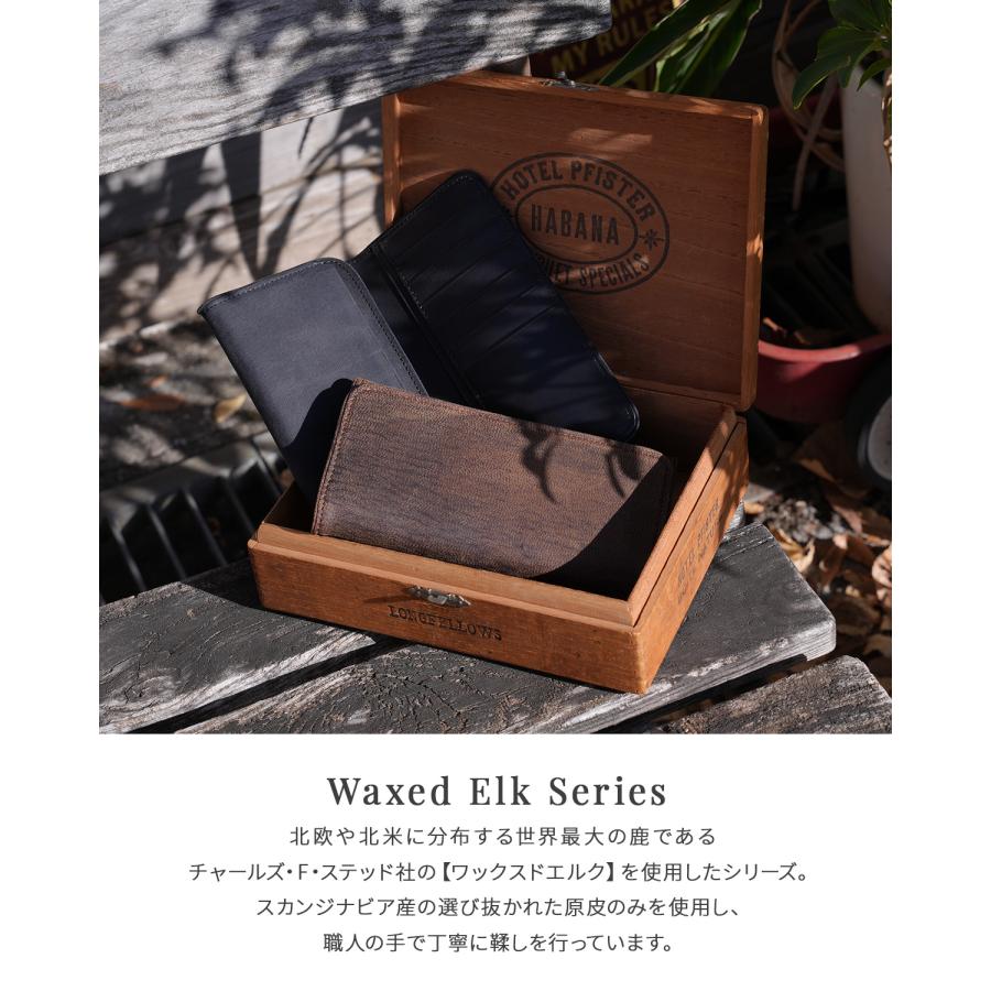 A_W 長財布 メンズ レディース レザー 本革 大容量 薄型 薄い財布 かぶせタイプ ロングウォレット アウ ワックスドエルク  A_W AP-018 | A_W | 03