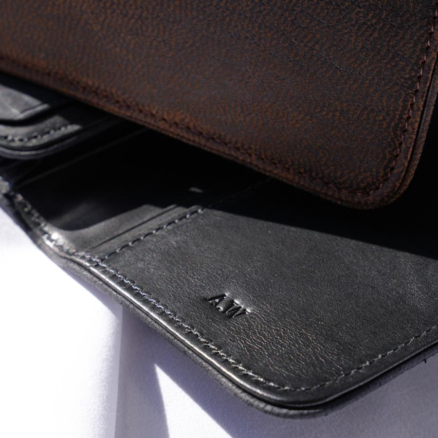 最大50% 4/25限定 A_W 長財布 メンズ レディース レザー 本革 大容量 薄型 薄い財布 かぶせタイプ ロングウォレット アウ ワックスドエルク  A_W AP-018 | A_W | 08