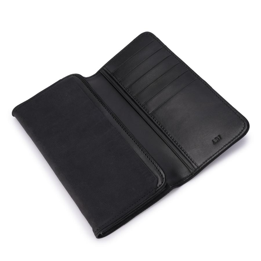 A_W 長財布 メンズ レディース レザー 本革 大容量 薄型 薄い財布 かぶせタイプ ロングウォレット アウ ワックスドエルク  A_W AP-018 | A_W | 09