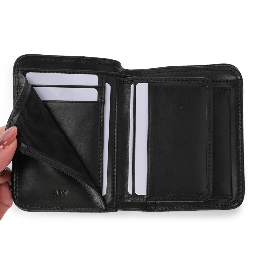 最大51% 4/28から A_W 二つ折り財布 ミニ財布 メンズ レディース レザー 本革 小さい財布 コンパクトウォレット アウ ワックスドエルク A_W Waxed Elk AP-019 | A_W | 10