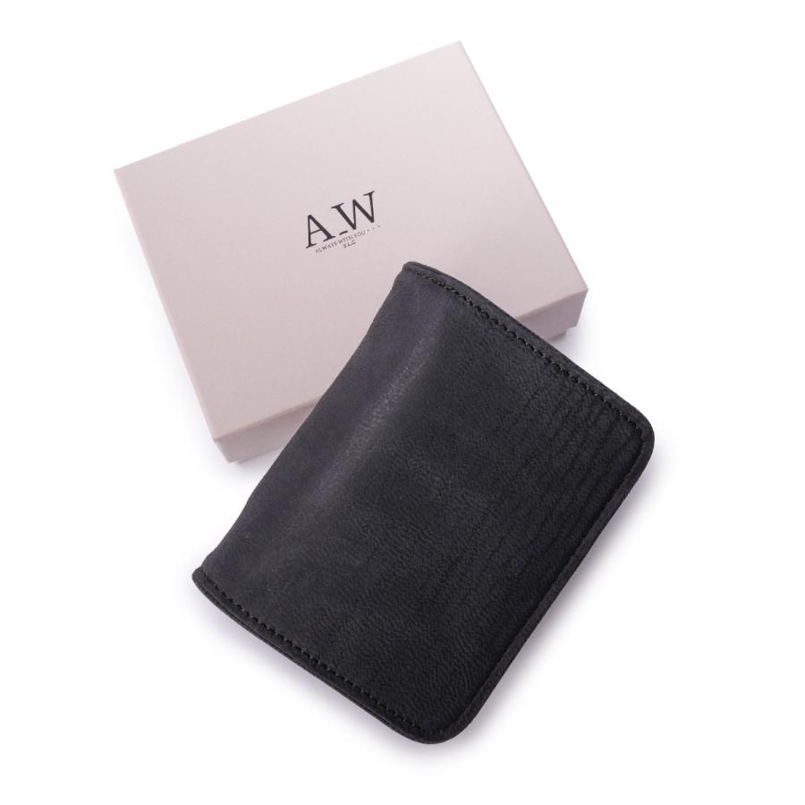 A_W 二つ折り財布 ミニ財布 メンズ レディース レザー 本革 小さい財布 コンパクトウォレット アウ ワックスドエルク A_W Waxed Elk AP-019 | A_W | 16