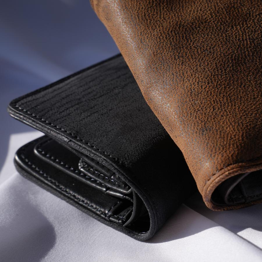 A_W 二つ折り財布 ミニ財布 メンズ レディース レザー 本革 小さい財布 コンパクトウォレット アウ ワックスドエルク A_W Waxed Elk AP-019 | A_W | 08