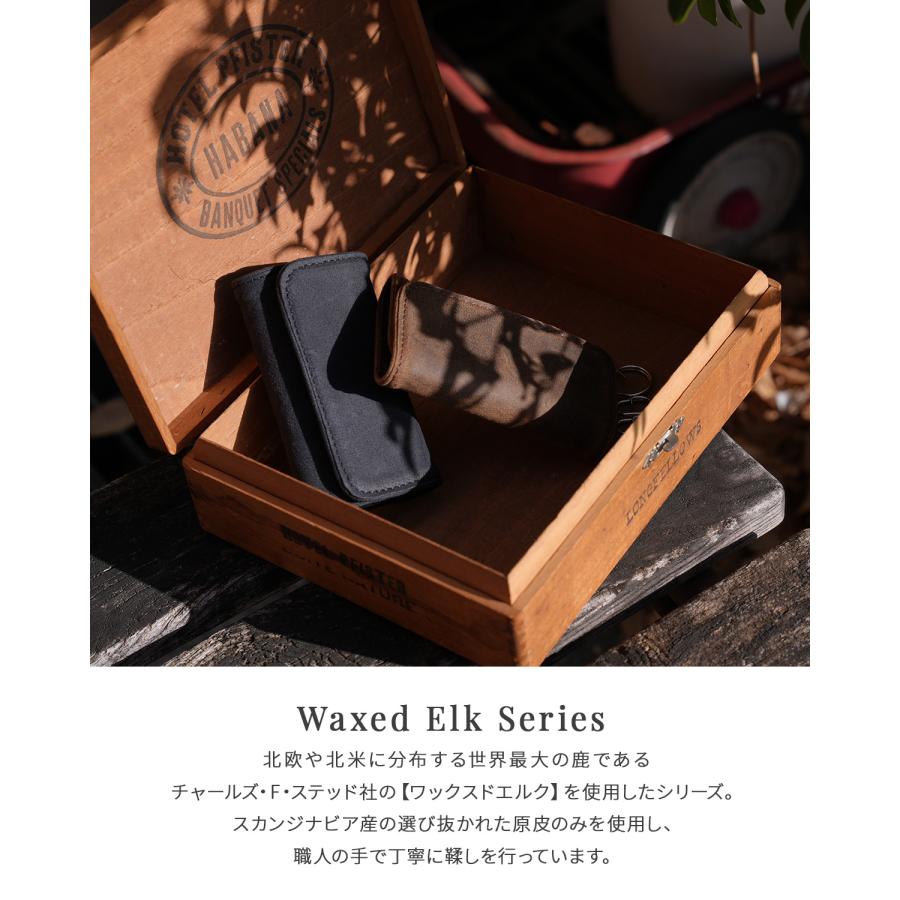 最大50% 8/7限定 A_W キーケース メンズ レディース ブランド レザー 本革 軽量 3連 アウ ワックスドエルク Waxed Elk KEY CASE AP-023 | A_W | 03