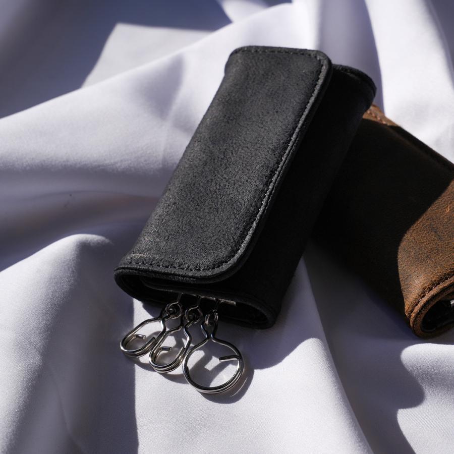 最大50% 8/7限定 A_W キーケース メンズ レディース ブランド レザー 本革 軽量 3連 アウ ワックスドエルク Waxed Elk KEY CASE AP-023 | A_W | 07