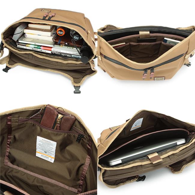 as2ov メッセンジャーバッグ　カーキ 楽天市場】AS2OV アッソブ MESSENGER BAG メッセンジャーバッグ