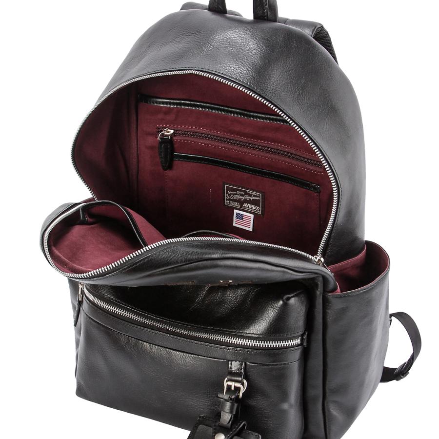 最大51% 1/13限定 アヴィレックス リュック メンズ レディース ブランド レザー 本革 通学 通勤 旅行 黒 A4 AVIREX AVX5628 | AVIREX | 13